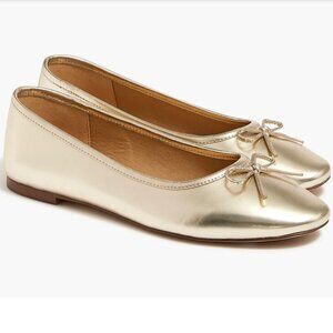 J. Crew Gold Metallic Ballet Flats, NEW With Tags, 9.5